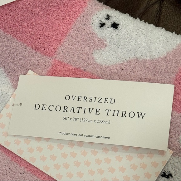 Cupcakes and Cashmere Pink Checkered Ghost Blanket - Viral Halloween Throw - Picture 8 of 8